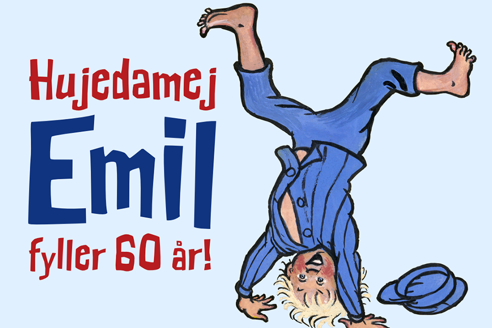 Illustration av Emil i Lönneberga som står på händerna.